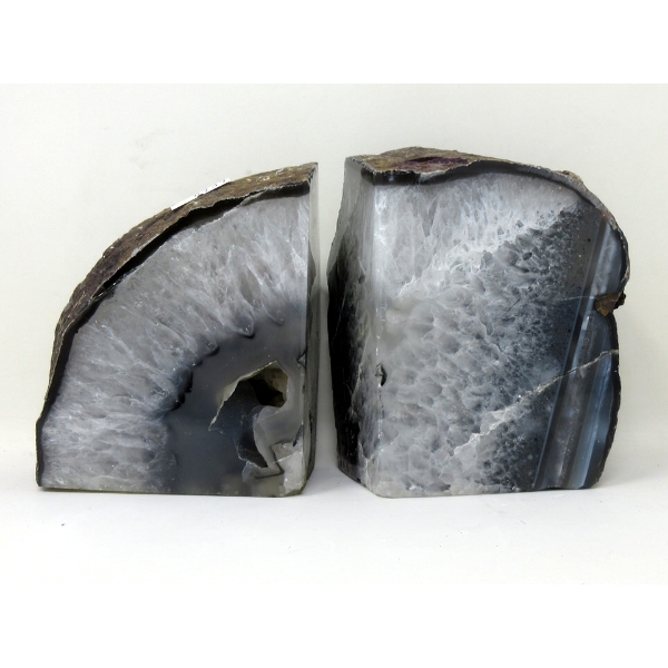 Polished Brazilian Crystal Agate Bookend Set
