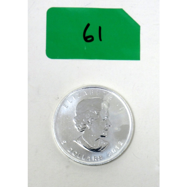 1 Oz .9999 Silver 2012 Canada Maple Leaf Coin 