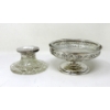 Image 1 : Sterling Silver & Crystal Condiment Dish & Ink Well