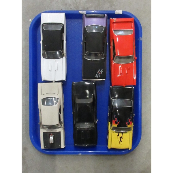 6 Assorted Diecast Car Models - 1:24 Scale