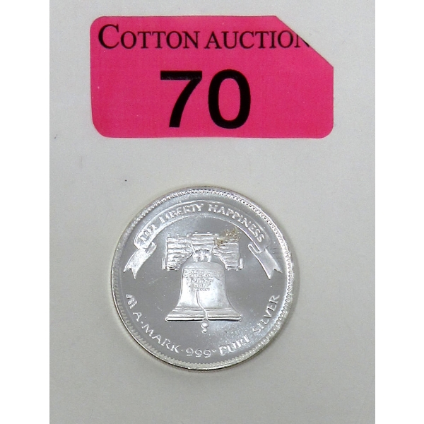 Vintage 1 Oz .999+ Silver Liberty Bell 1984 Round 