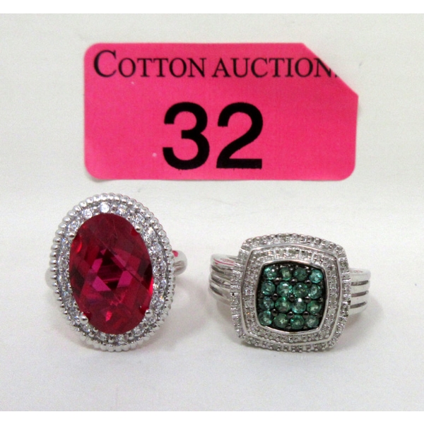 2 x Sterling Silver Estate Rings 