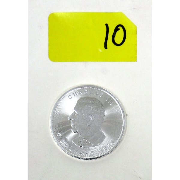 1 Oz .9999 Silver 2024 Maple Leaf Coin 