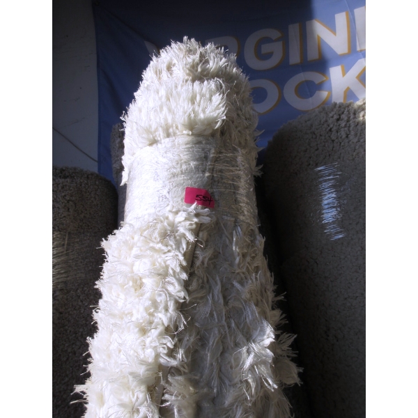 8' x 10' White Feathery Shag Area Carpet