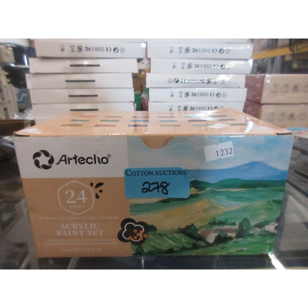 New Artecho 24 Colour Acrylic Paint Set