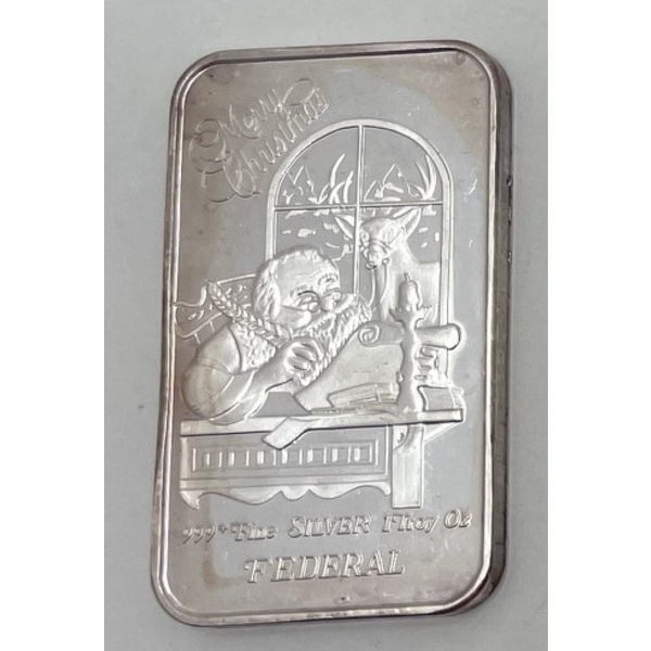  .999+ Silver 1994 Merry Christmas Federal Bar 