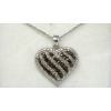Image 1 : Half Carat Black & White Diamond Heart Pendant 