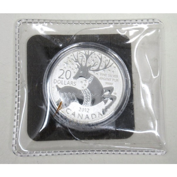 .9999 Silver 2012 Reindeer $20 Coin 