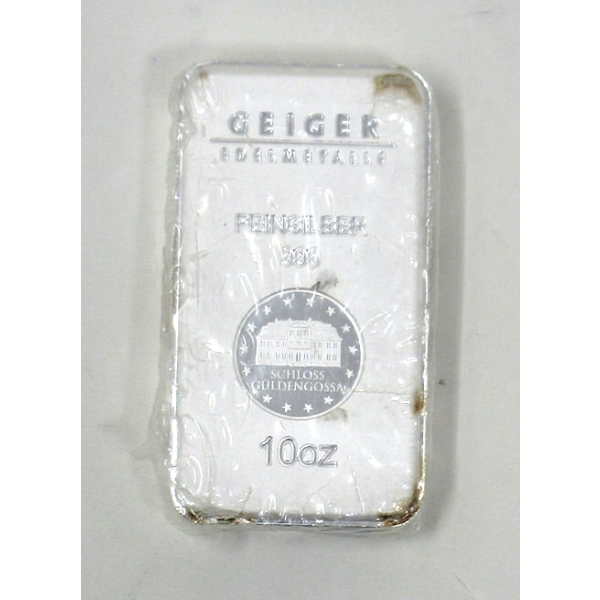 10 Oz .999 Silver Geiger Edelmetalle Bar 