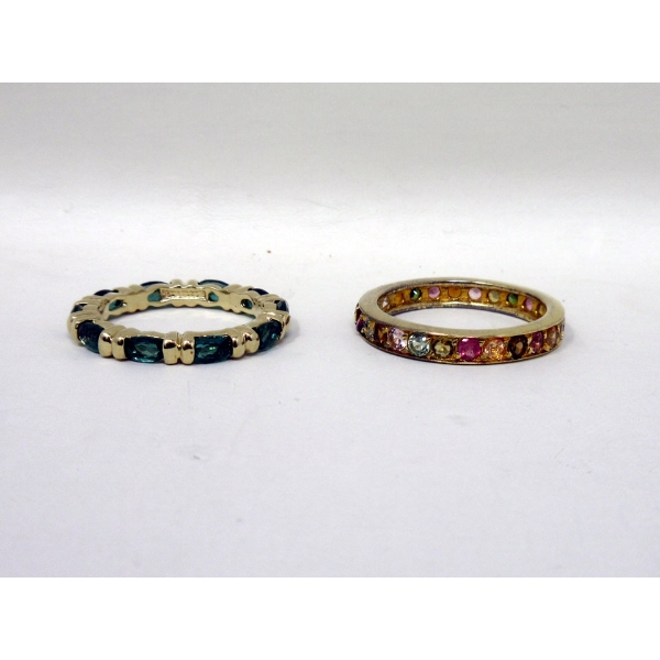 2 Gold-Plated Sterling Silver Rings 