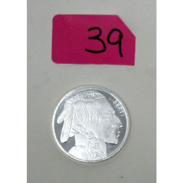 1 Oz .999 Silver Indigenous/Buffalo USA Round 