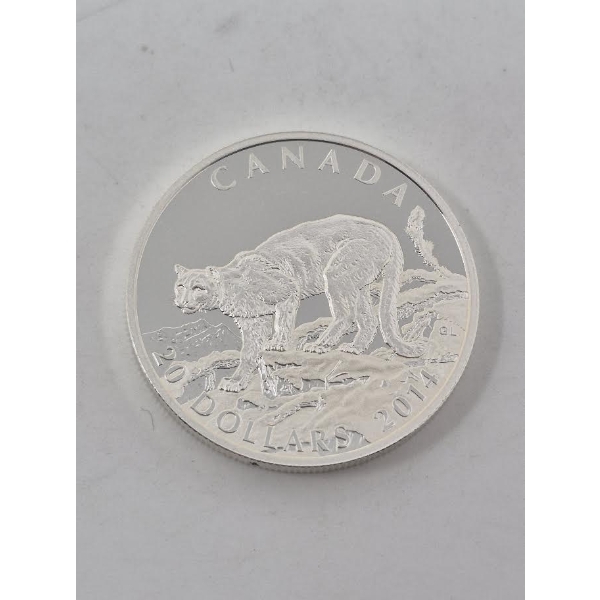 1 Oz .9999 Silver 2014 Canada Cougar Coin