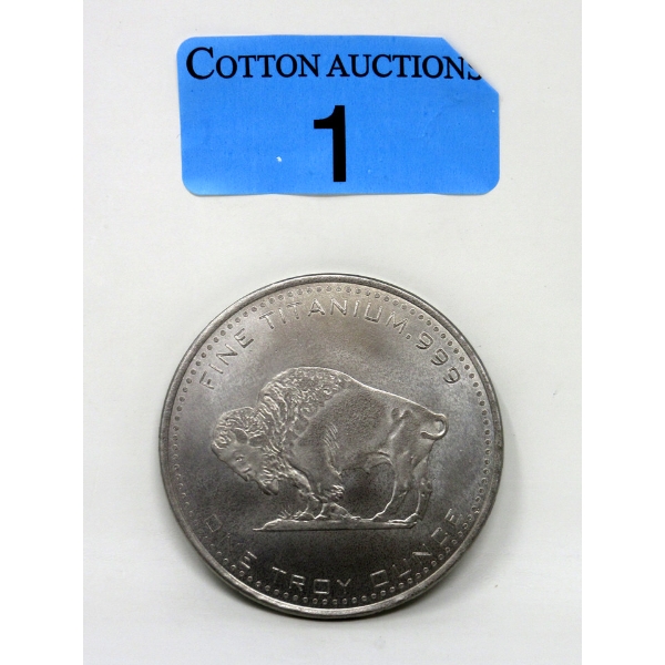 1 Oz .999 Fine Titanium USA Buffalo Round 