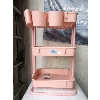 Image 1 : Pink 3-Tier Organizer Stand - Metal Frame
