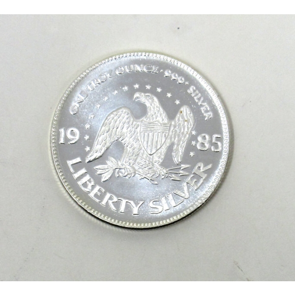 Vintage 1 Oz .999+ Silver 1985 A-Mark Liberty Bell Round 