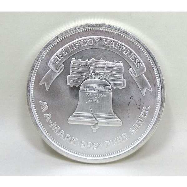 1 Oz .999 Silver Liberty Bell A-Mark Round
