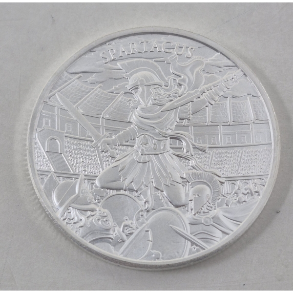 1 Oz .999 Silver Legendary Warriors: Spartacus Round 