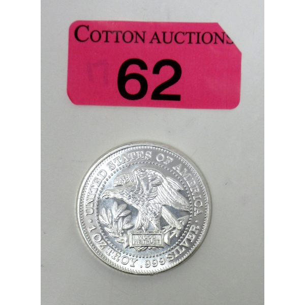 1 Oz .999 Silver Eagle USA Trade Unit Round 