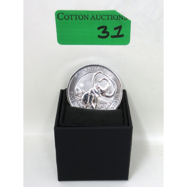 2 Oz .9999 Silver Woolly Mammoth Coin 