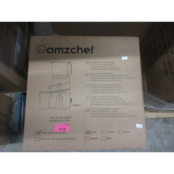 Amzchef Slow Juicer - Model: SJ-036 - Gray