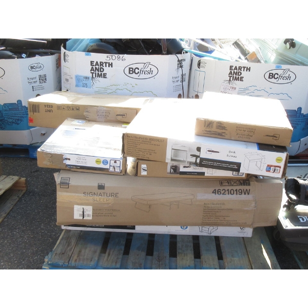 Skid of Assorted Flat Pack Furniture