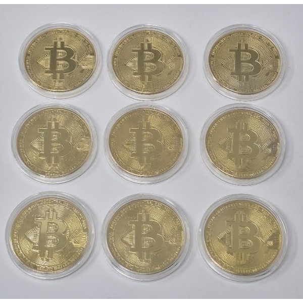 9 x Copper Novelty Bitcoin Rounds
