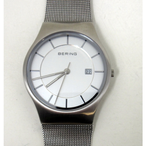 Bering Silver Colour Steel Case Watch