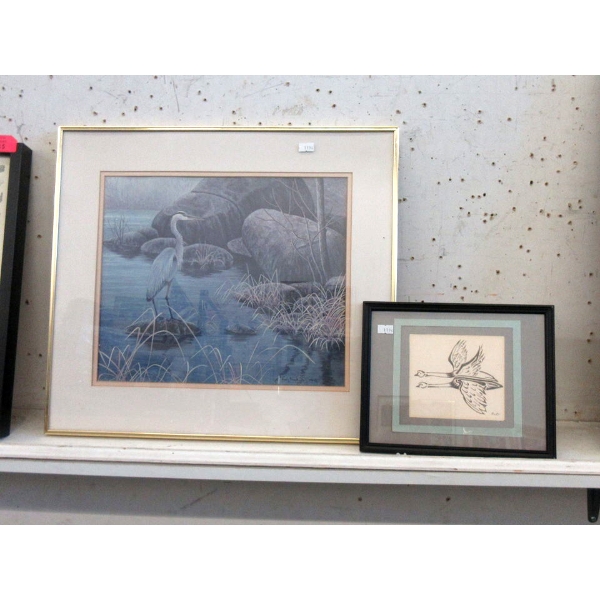 Small Bird Print & Neil Blackwell Heron Print