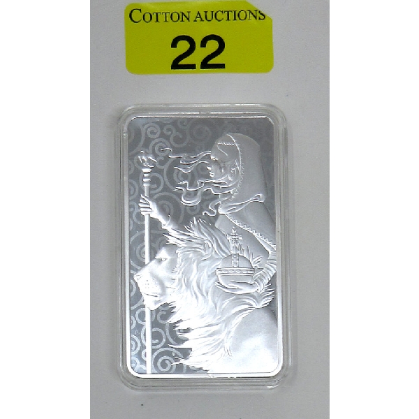 10 Oz .9999 Silver 2021 Una and the Lion Bar 