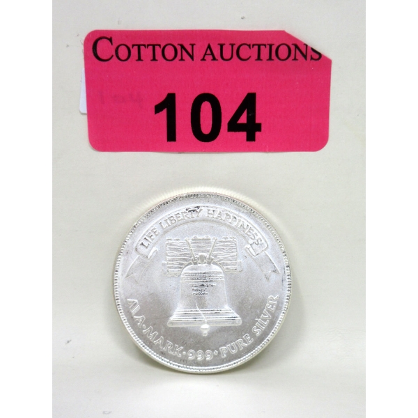 1 Oz .999 Silver Eagle/Liberty Bell Round 