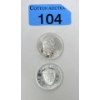 Image 1 : Vintage 2 x 1/2 Oz .999 Silver Andrew Jackson 1975 Rounds 