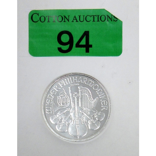 1 Oz .999 Silver 2008 Philharmoniker Coin 