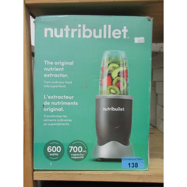 600 Watt Nutribullet - Customer Return - As Is
