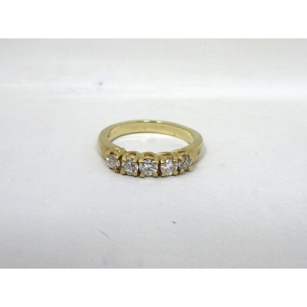14 KT Yellow Gold 5-Diamond Ring 