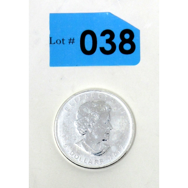 1 Oz .9999 Silver 2012 Maple Leaf Coin 