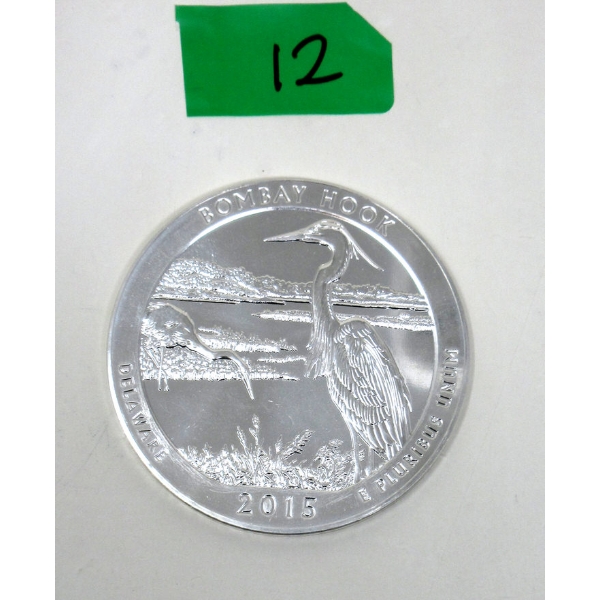 5 Oz .999 Silver 2015 Bombay Hook Coin 