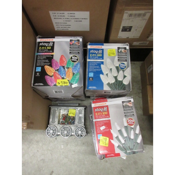 6 Assorted LED String Light Sets & 1 Train Part