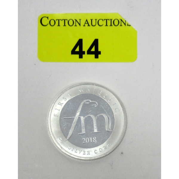 1 Oz .999 Silver 2018 First Majestic Aztec Round 