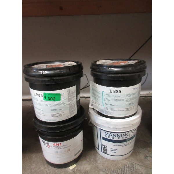 4 x 1 Gallon Pails of Assorted Flooring Adhesives