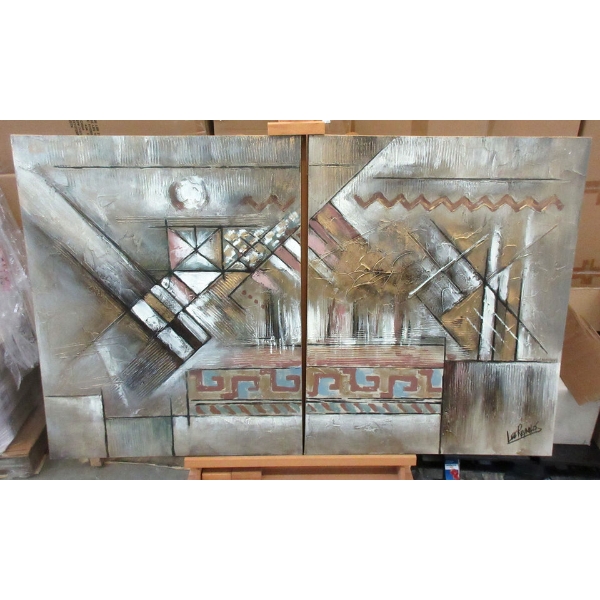 Pair of Lee Reynolds Abstract Oil Paintings 