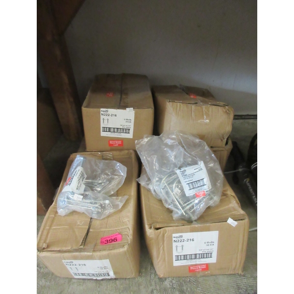 6 Cases of 30 New Large Zinc Plated U Bolts