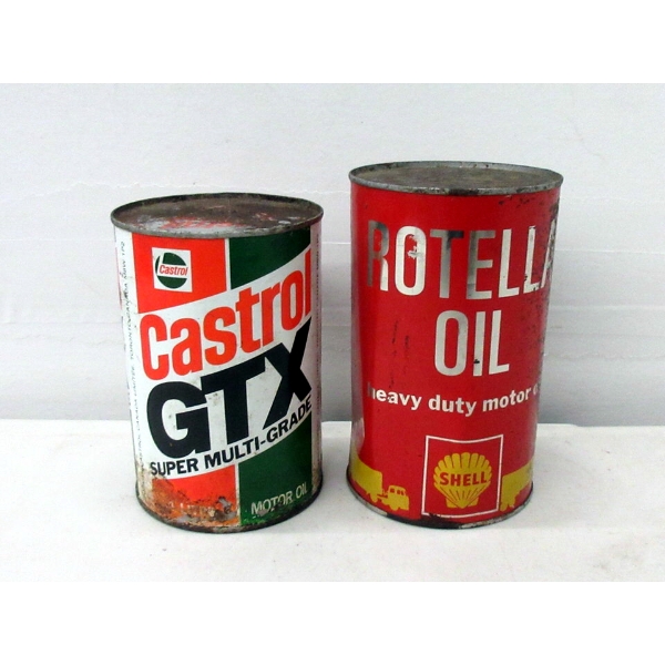 1 Shell Rotella an 1 Castrol GTX Oil Can