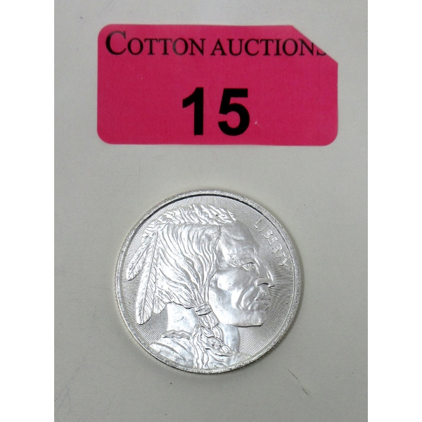 1 Oz .999 Silver Indigenous/Buffalo Round 
