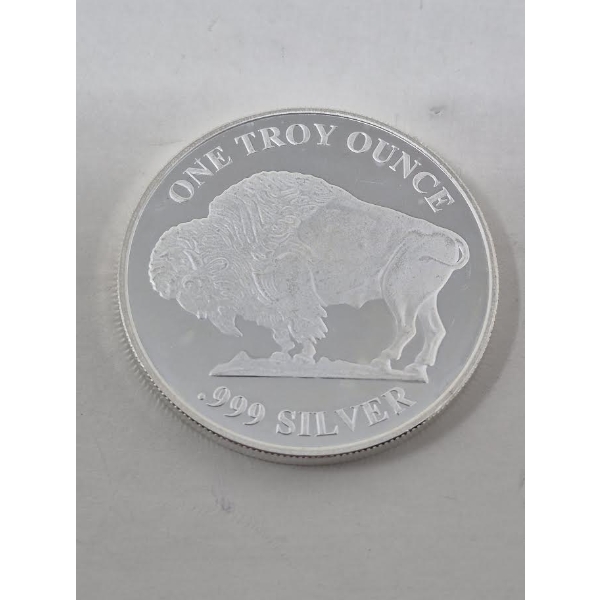 1 Oz .999 Silver Indigenous/Buffalo Round 