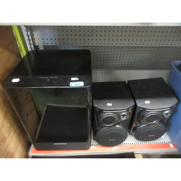 Harmon Kardon Sub Woofer & 2 Panasonic Speakers
