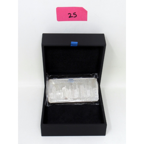 10 Oz .999 Silver Twin Tower Skyline Bar 