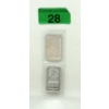 Image 1 : Uncut 2 x 1/2 Oz .999 Silver Pan American Bars 