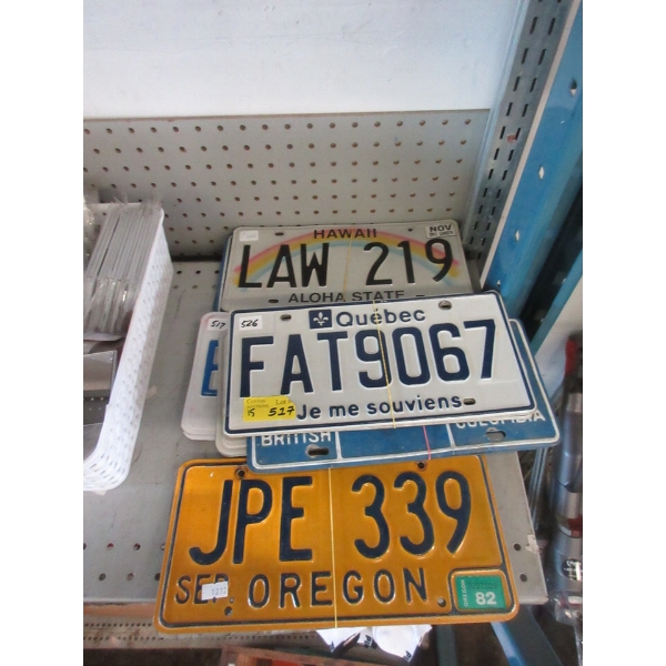 15 Assorted North American License Plates