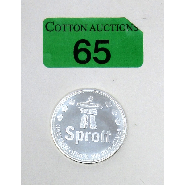 1 Oz .999 Silver Canada SPROTT Inukshuk Round 