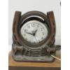 Image 2 : Vintage Spartu Western Metal Clock on Wood Base